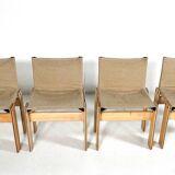 Set of 4 Monk Dining Chairs by Afra & Tobia Scarpa for Molteni, 1970