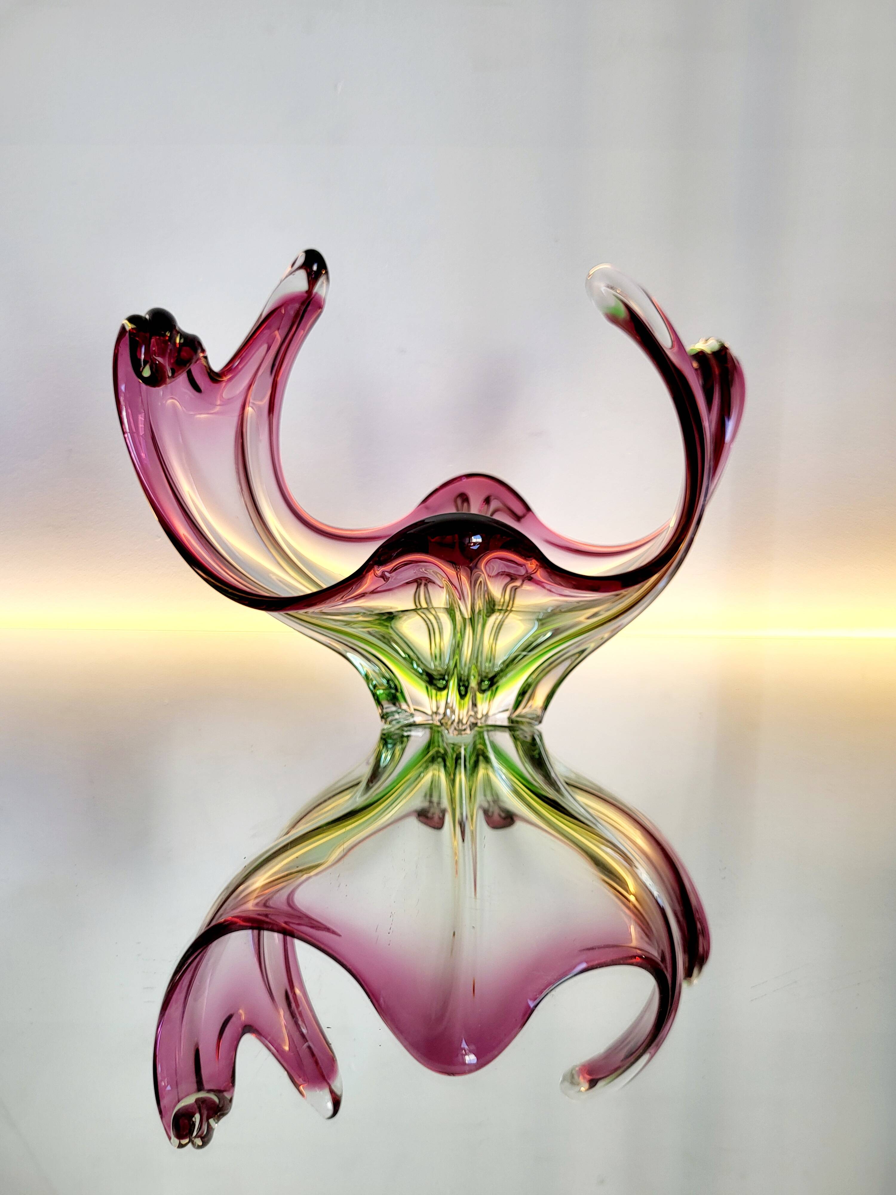 Murano vintage multicoloured bowl with organic design, Italy, 1960s