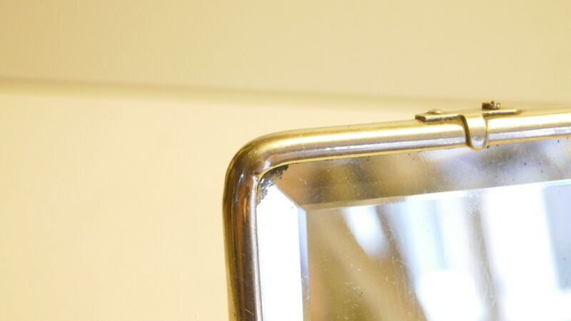 Old beveled barber mirror - hand-to-hand 14, 5 cm X 9, 5 cm