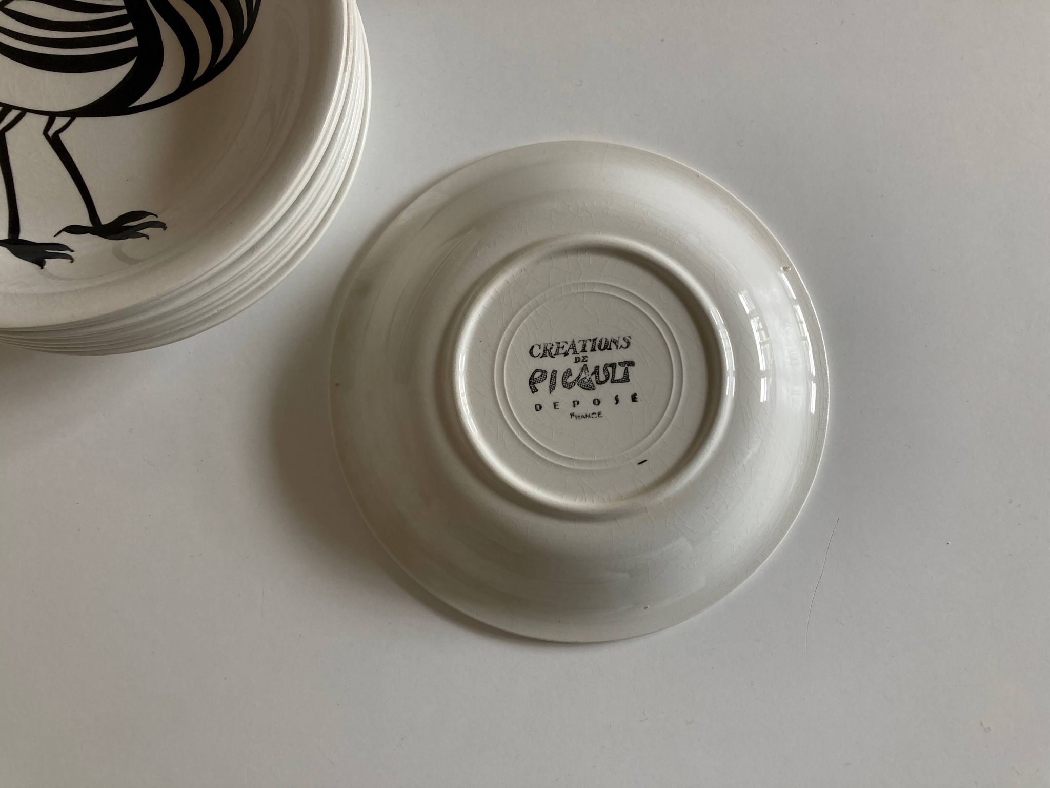 Set of 9 calotte plates by Robert Picault from 1970.