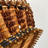 Corbeille 19e en osier brodé des vanniers art populaire