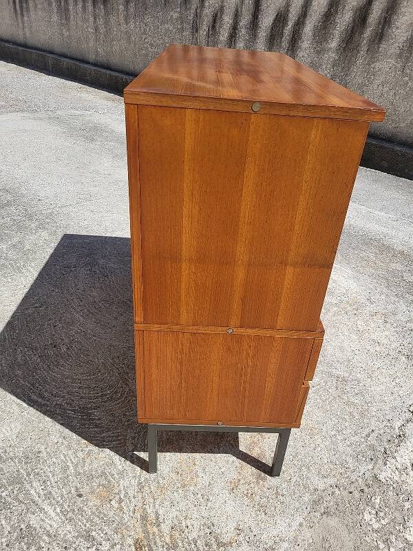 1960 vintage furniture teak plate showcase chest