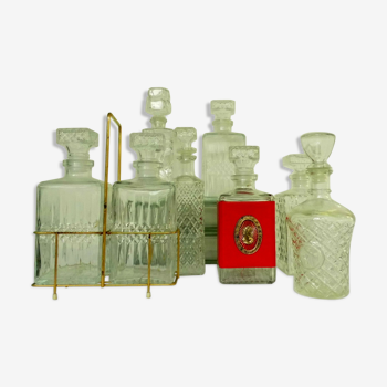 Set of 8 glass decanter crystal
