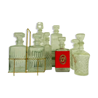 Set of 8 glass decanter crystal