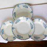 4 assiettes creuses en terre de fer de St Amand