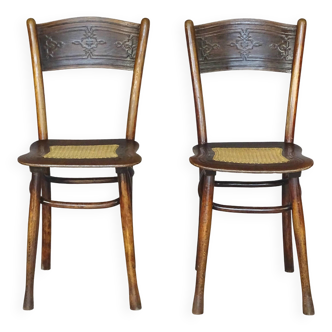 2 chaises Kohn n°399 cannées, vers 1910 Bentwood