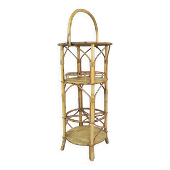 Vintage bamboo bottle rack, side table, 1950s