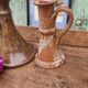 Duo de bougeoirs vintages en grès