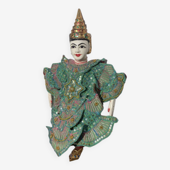 Poupées anciennes en bois marionette asiatique