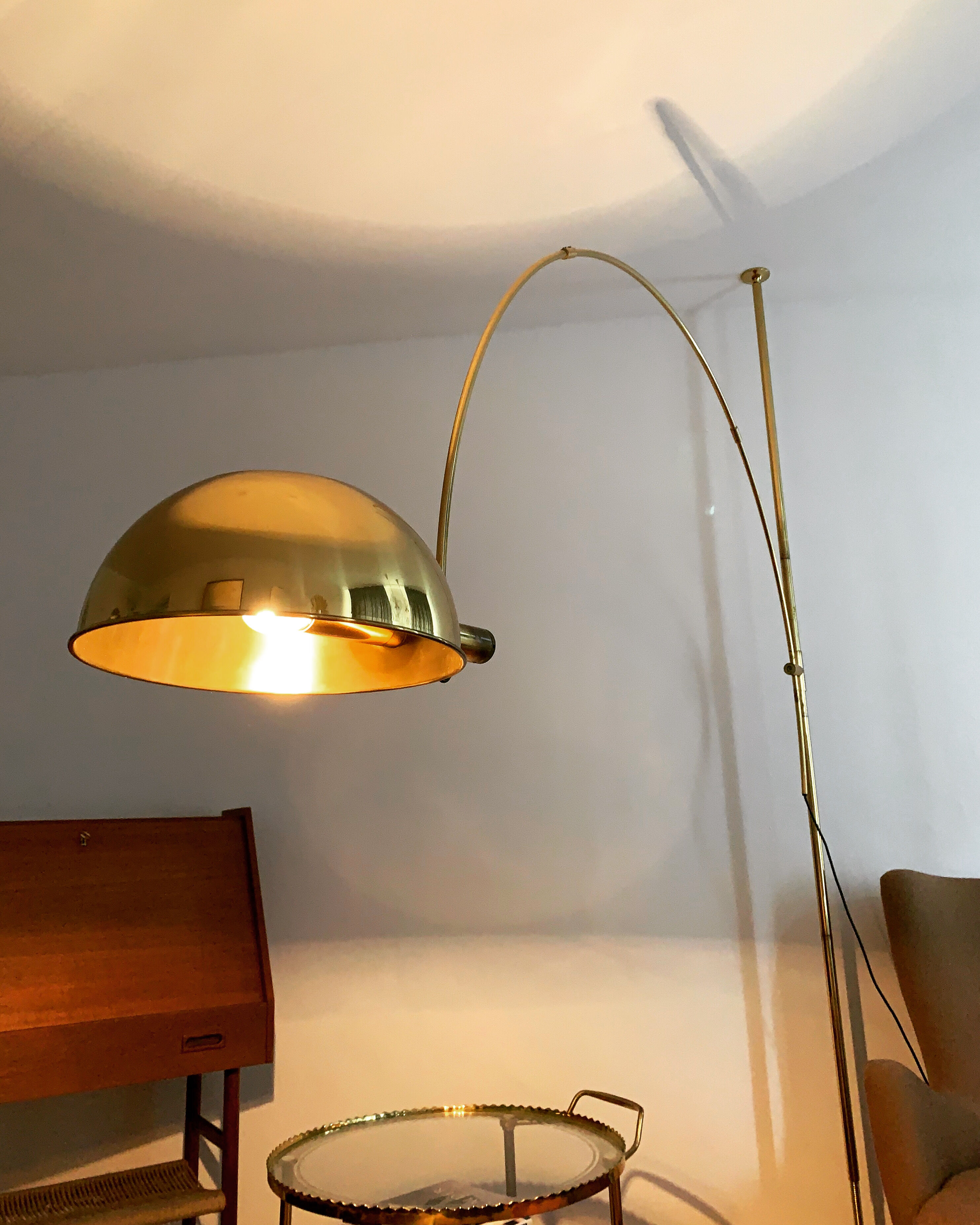 Mid-Century Modern brass BOCA arc lamp by Florian Schulz