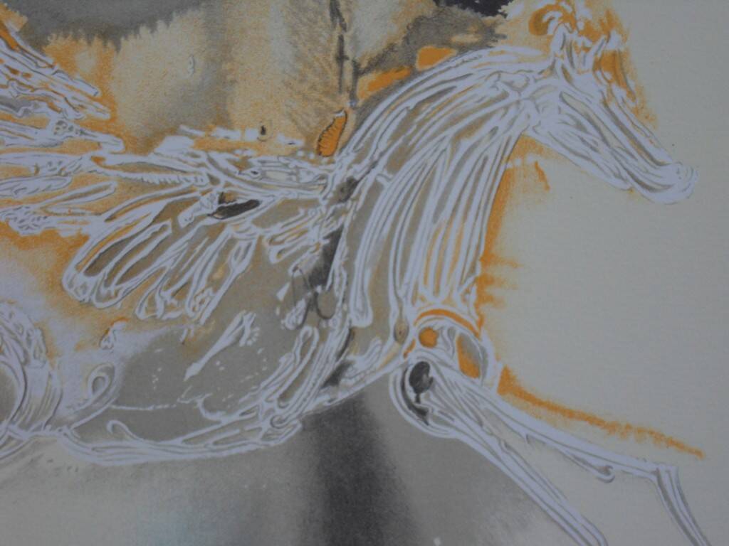 Salvador Dali: Horses, Pegasus - Signed lithograph