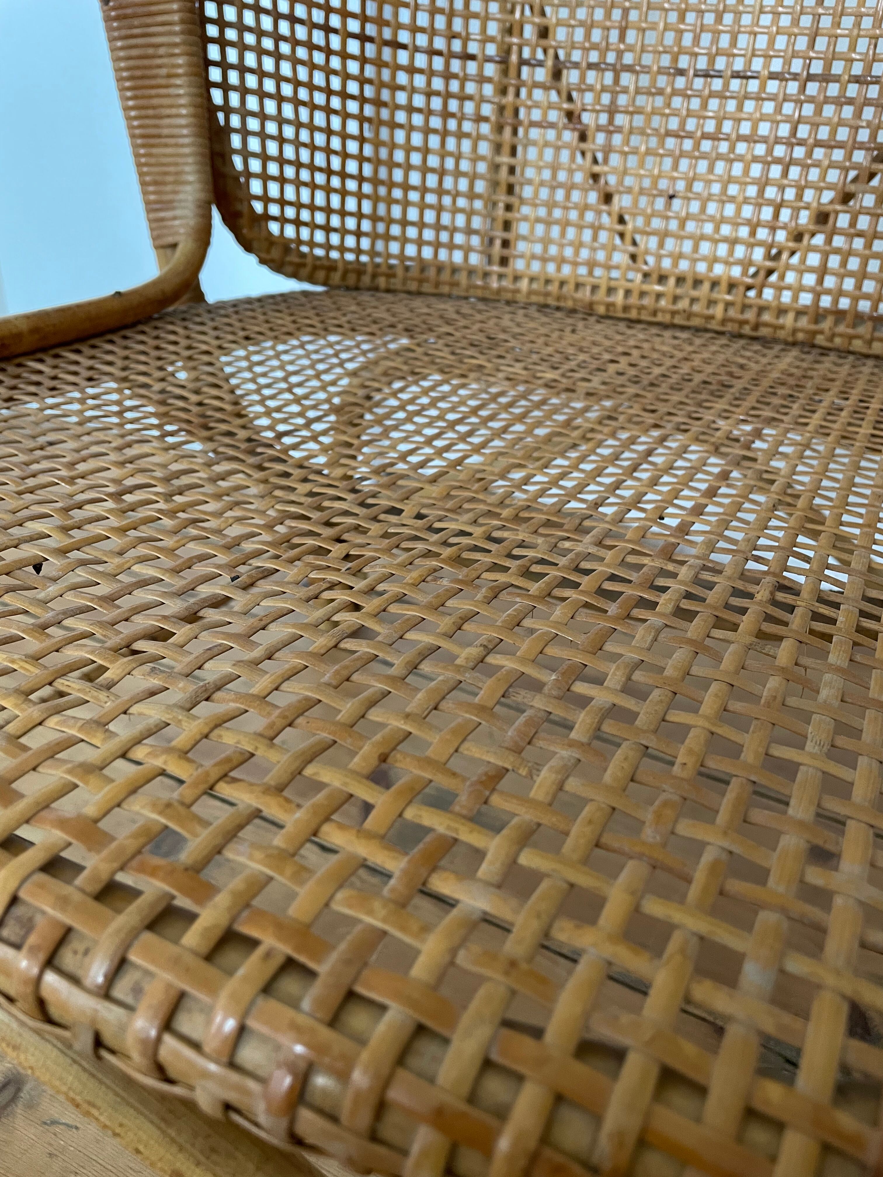 Vintage rattan and canning armchair