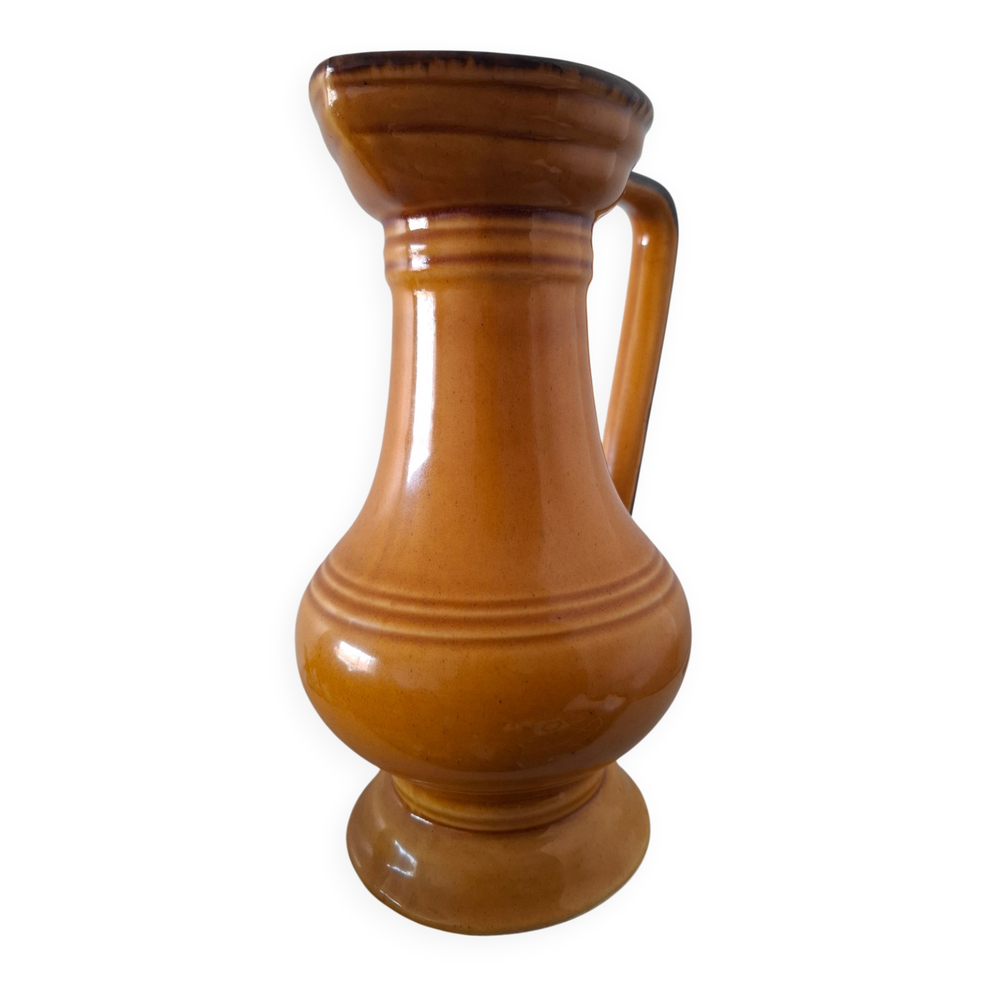 Old ceramic pitcher signed Angèle