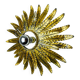 Sun wall lamp by Ferro Arte, metal and gold leaf, Spain 1970