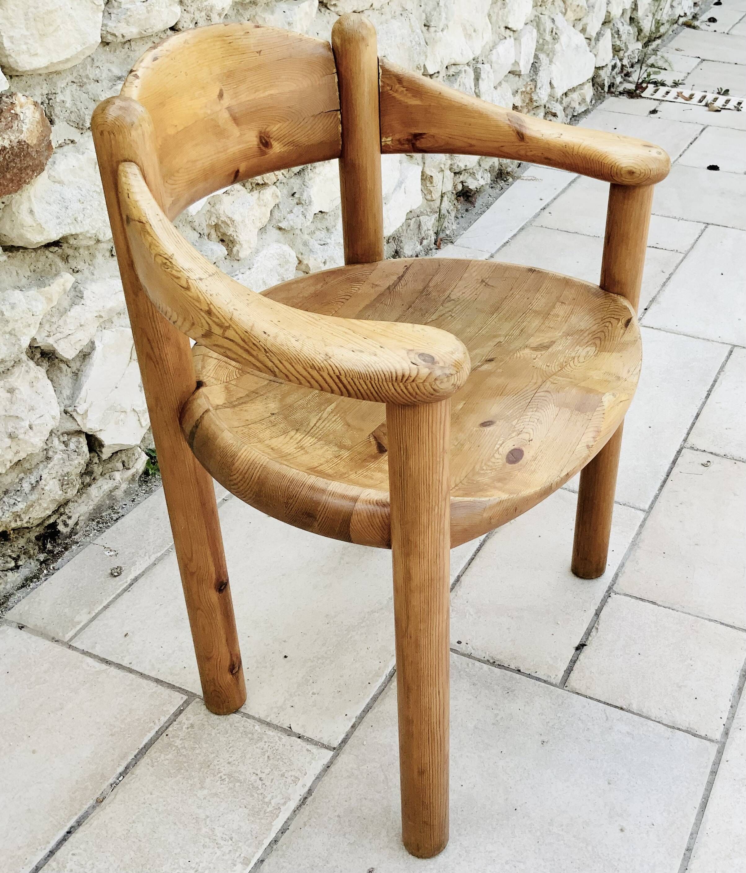 Scandinavian armchair in solid pine by Rainer Daumiller, 1970s