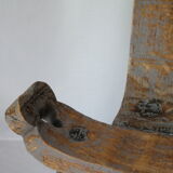 Brutalist wooden chair tripod XXth