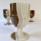 6 footed glasses in alabaster
