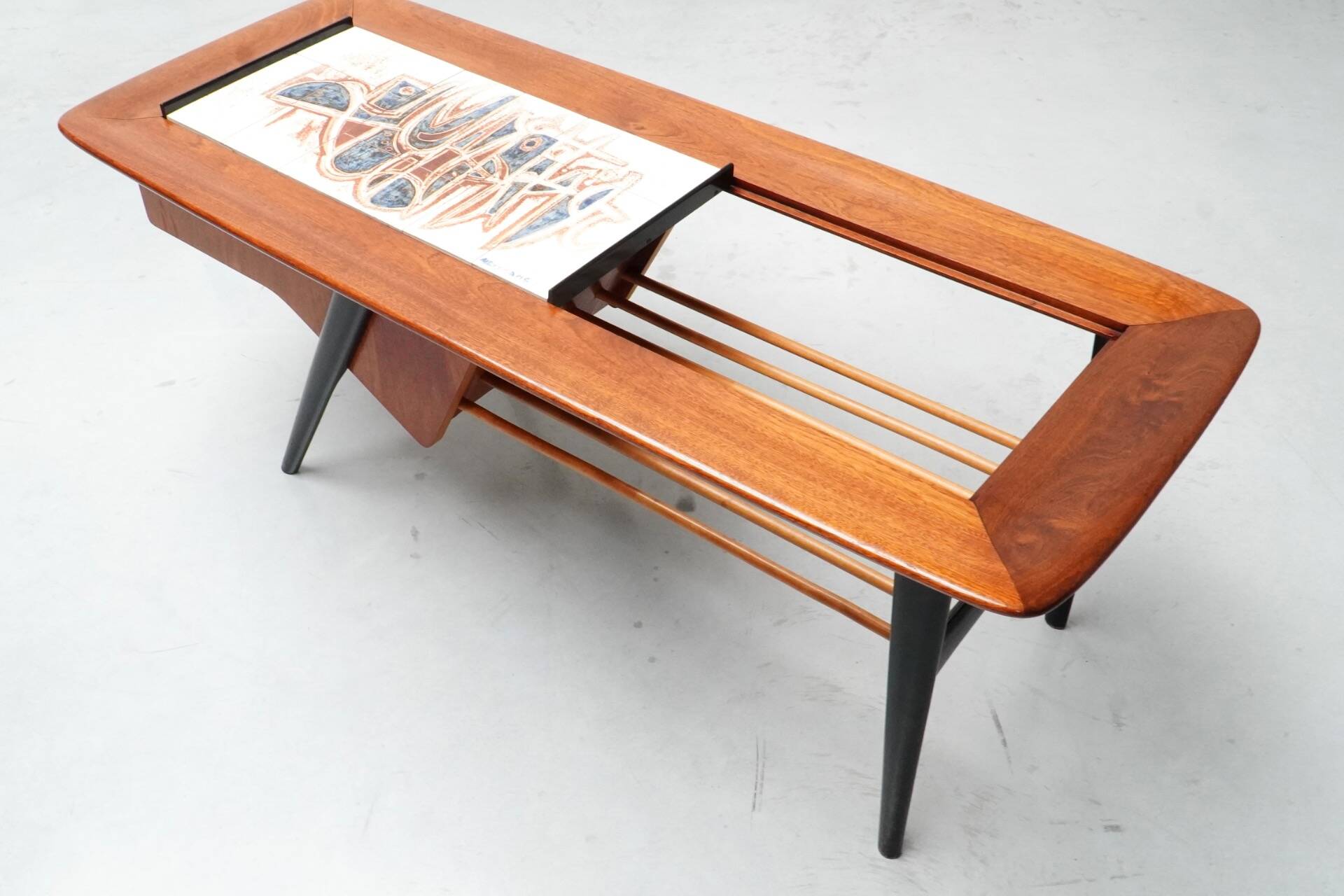Alfred Hendrickx, Coffee Table Model 210 with Built-In Bar