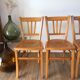 Lot de 4 chaises bistrot en bois de hêtre années 50