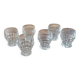 molded glass glasses with geometric decoration – France, 1950s