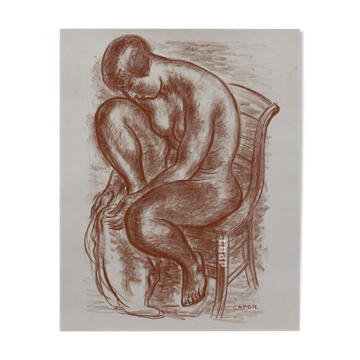 Georges Émile Capon – Female Nude, numbered lithograph 45/60, signed
