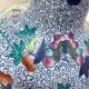CHINA Polychrome porcelain vase decorated with butterflies Signed under the base 43cm