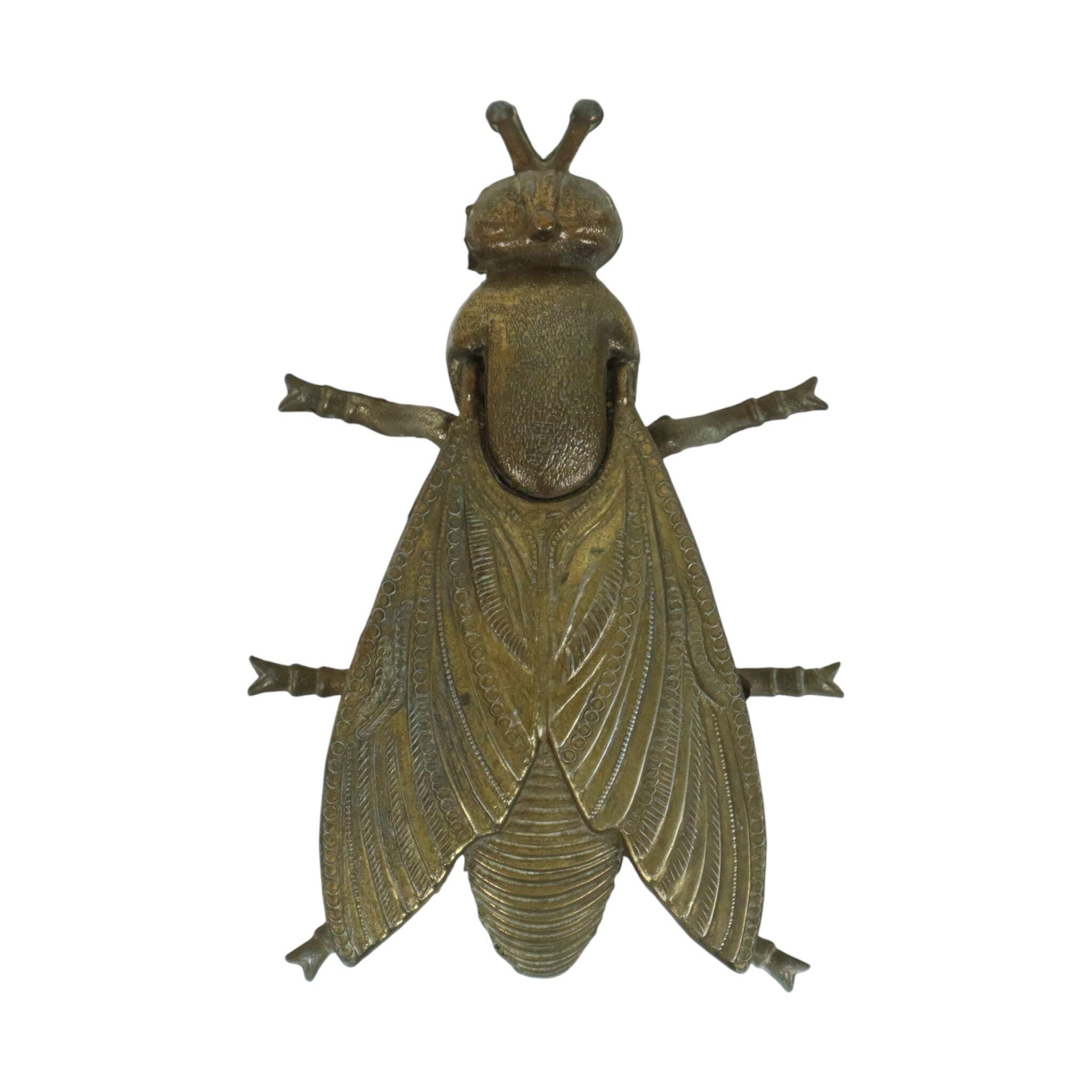 Vintage Copper-Purpose Fly Figurine Ashtray Italy Sixties