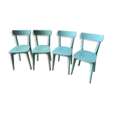 Set of 4 green bistro chairs