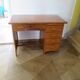Vintage modernist desk - 5 drawers - shelf - 1950s - closure mechanism