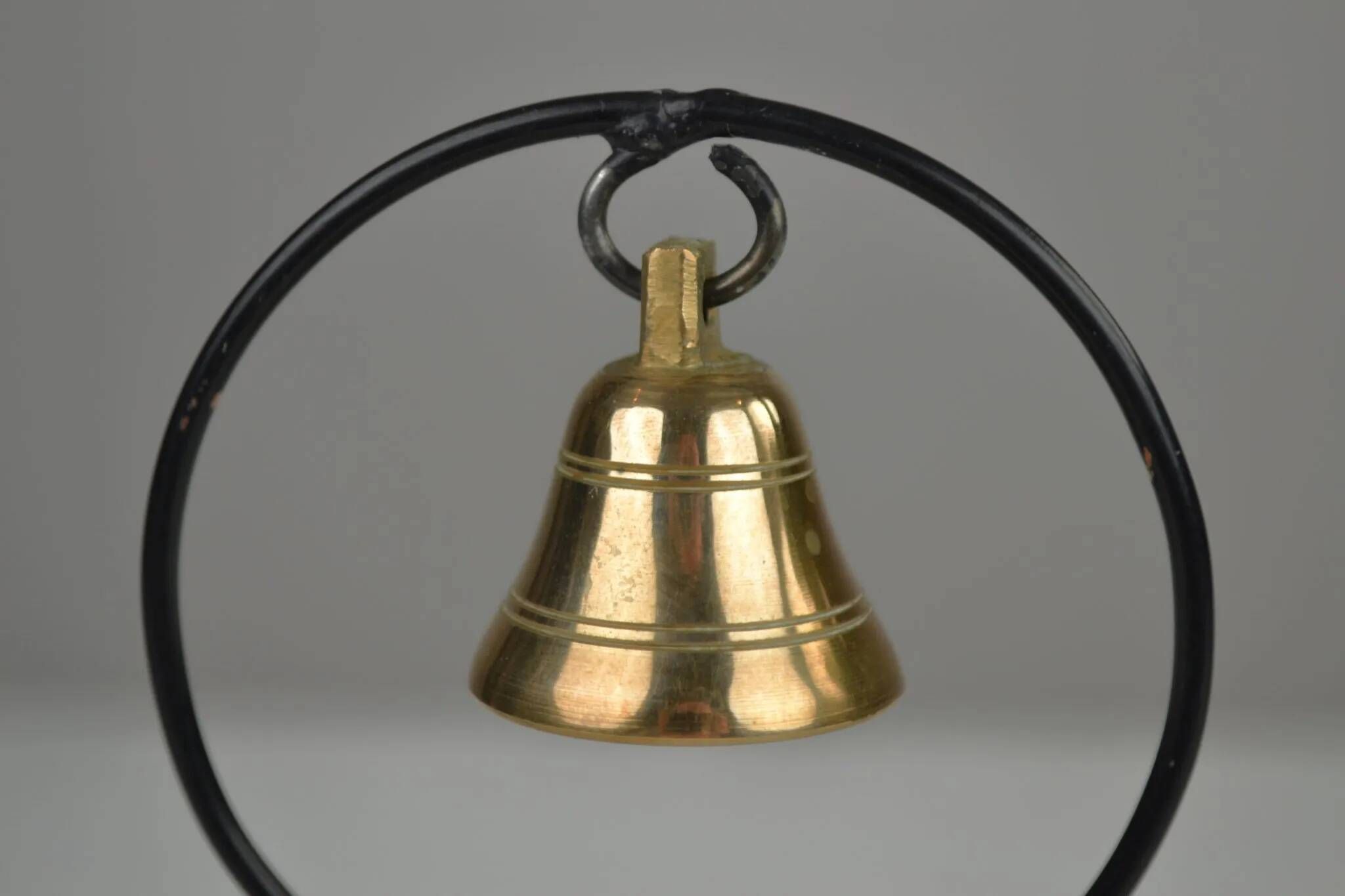 Four-Candle Candelabra with Brass Bell — Ystad-Metall, Sweden, 1950s