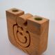 Scandinavian Modern Candle Holder in Wood by Gunnar Kanevad, Sweden, Organic Shape