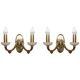 Reccagni wall light pair in brass and frosted glass.