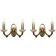 Reccagni wall light pair in brass and frosted glass.