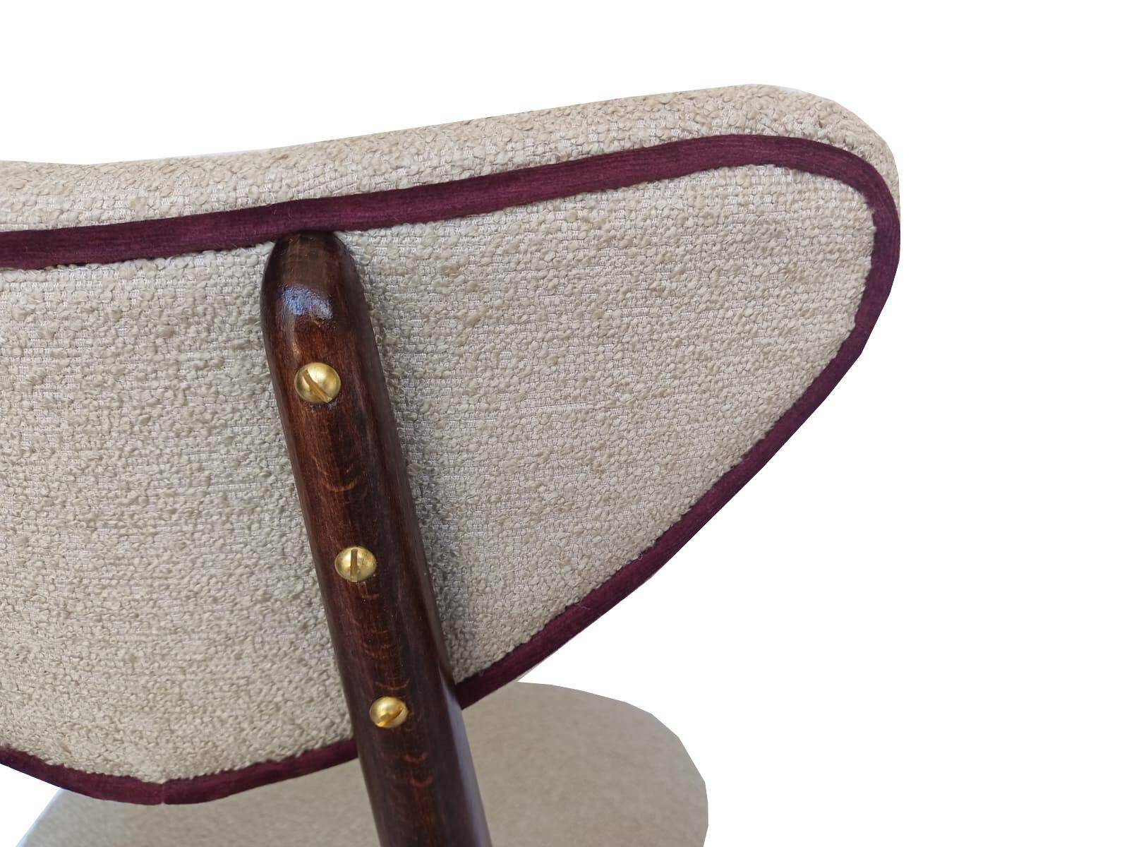 Heart Chair by Helena & Jerzy Kurmanowicz in Beech Wood and Boucle
