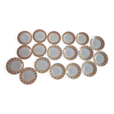 Set of 17 vintage Sarreguemines plates – Capri Ligoin model – orange
