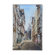 Watercolor painting "Rue Malpalu animated" in Rouen, titled and signed
