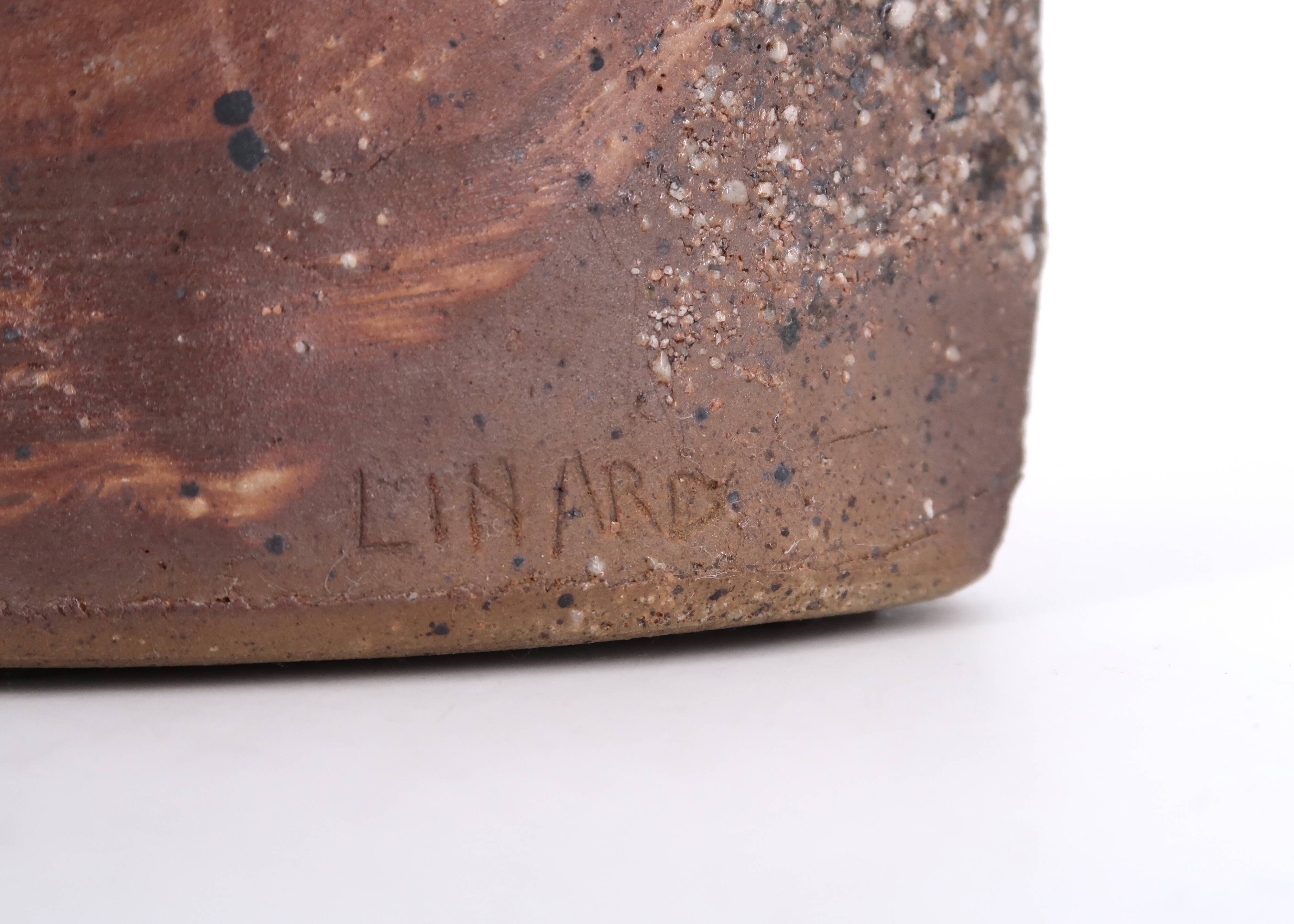 Sculptural sandstone vase by Jean Linard, La Borne