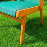 Vintage armchair in wood and skai