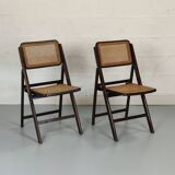 Pair of folding chairs canned