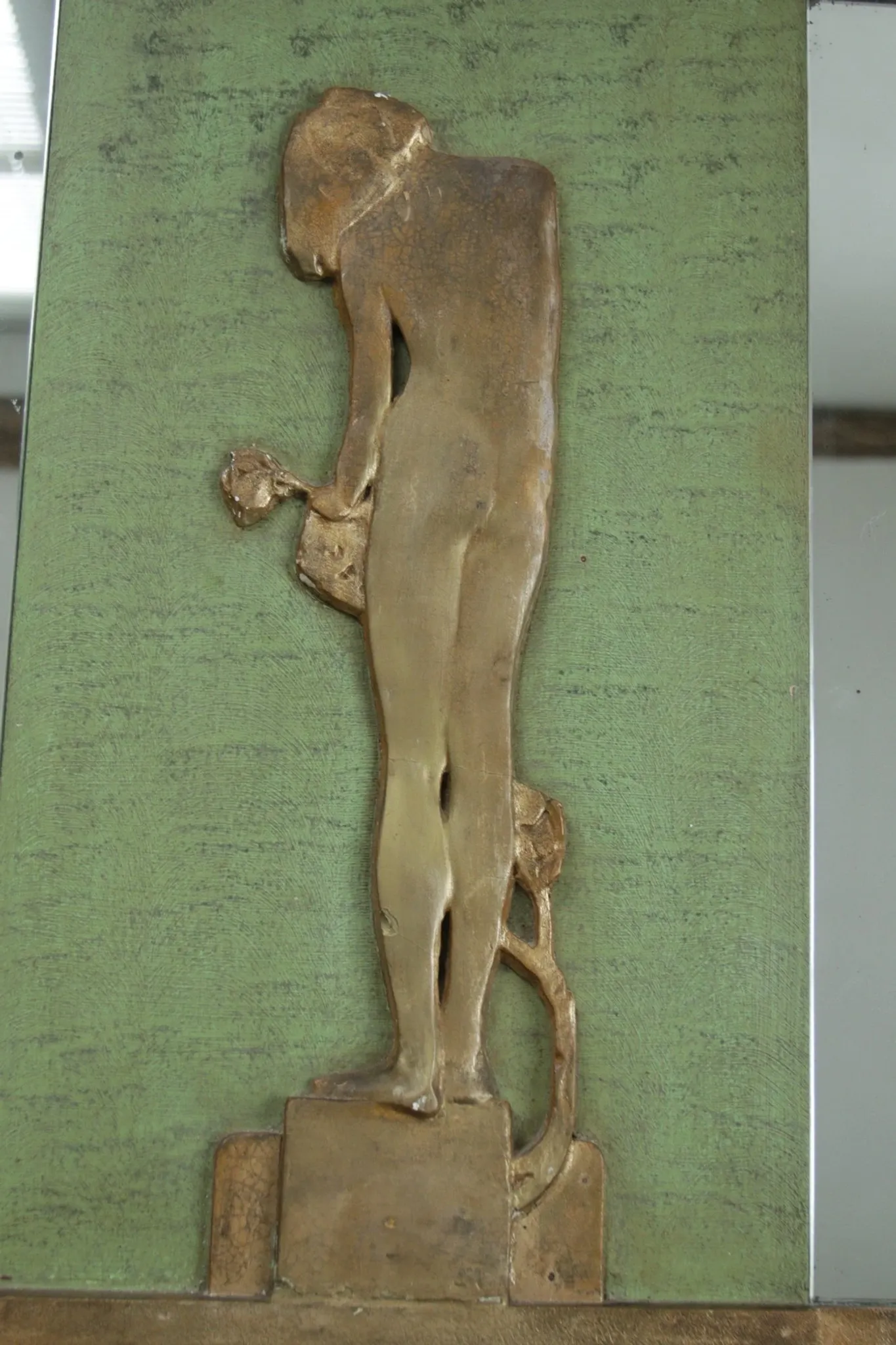 Rowley Gallery Art Deco mirror with gilt relief of a girl, London c.1930