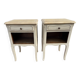 Paire chevets style Louis XV blanc bois brut
