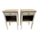Paire chevets style Louis XV blanc bois brut