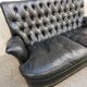 Black leather sofa 2 padded seats