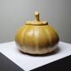 Vintage carved and polished stone box, pumpkin vintage craft 1980-1990