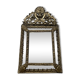 Miroir dorée à parcloses en laiton repoussé XIXème