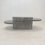 Table basse en pierre fossile, Magnussen Ponte, années 1980