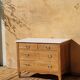 Commode ancienne en chêne avec marbre- rénovée