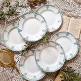 6 assiettes semi-creuse en terre de fer