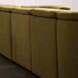 Durlet 9-piece modular sofa in luxe green de ploeg fabric 1970