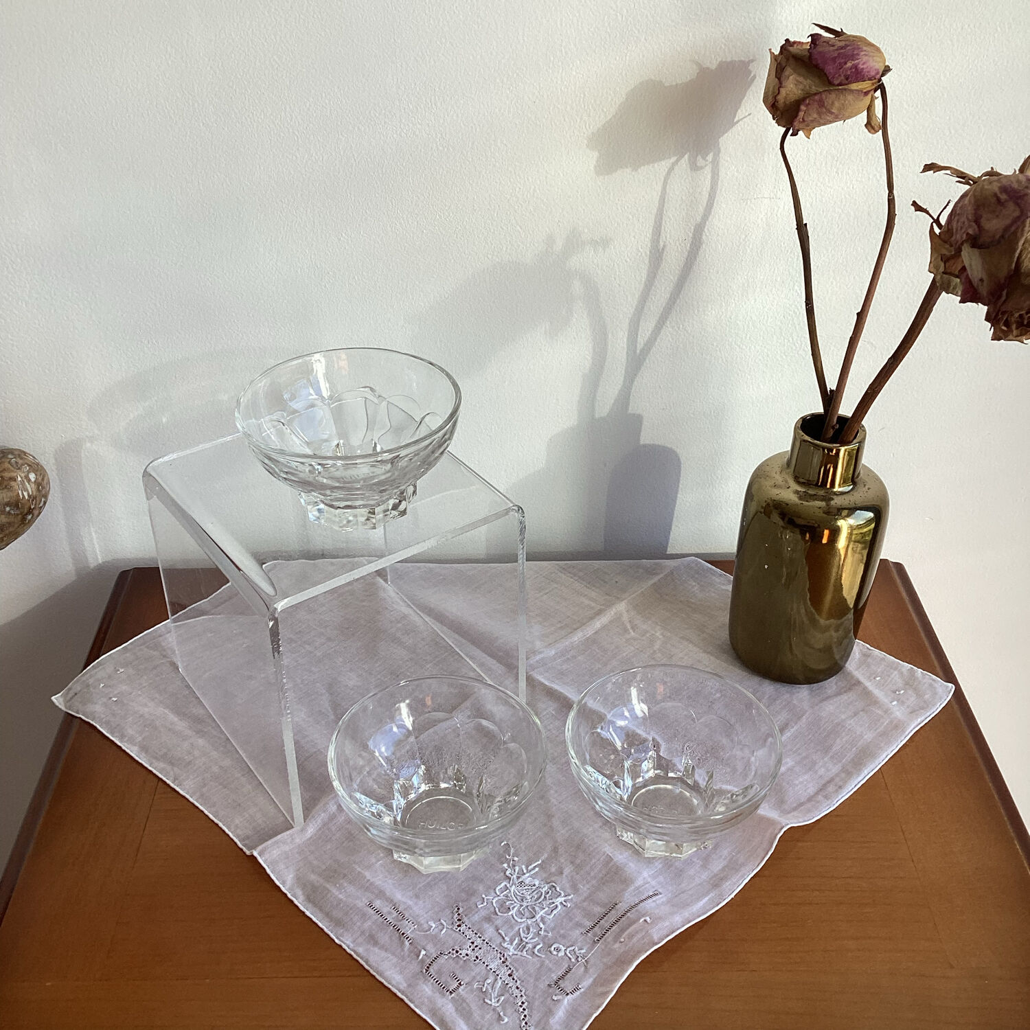 Lot de 3 coupelles publicitaires Huilor vintage